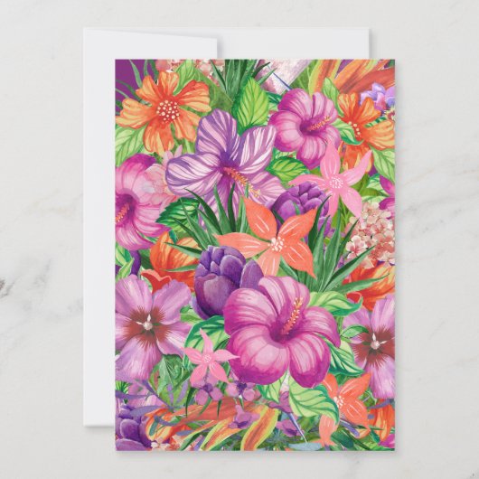 Modern tropische Floral Birthday Party Kaart (Achterkant)