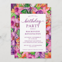 Modern tropische Floral Birthday Party