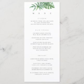 Modern Tropische Greenery Menu