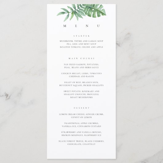 Modern Tropische Greenery Menu (Voorkant)
