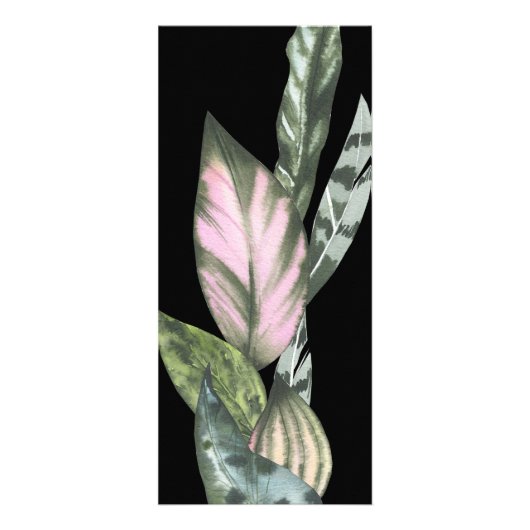 Modern Tropische Leaves Logo | Prijsstelling Reclamekaart (Achterkant)