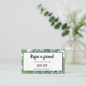 Modern Tropische Palm leveert White Reference Card Visitekaartje (Staand voorkant)