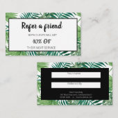 Modern Tropische Palm leveert White Reference Card Visitekaartje (Voorkant / Achterkant)