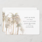 Modern Tropische Palm Trees Wedding Save The Date (Voorkant / Achterkant)