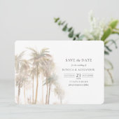 Modern Tropische Palm Trees Wedding Save The Date (Staand voorkant)