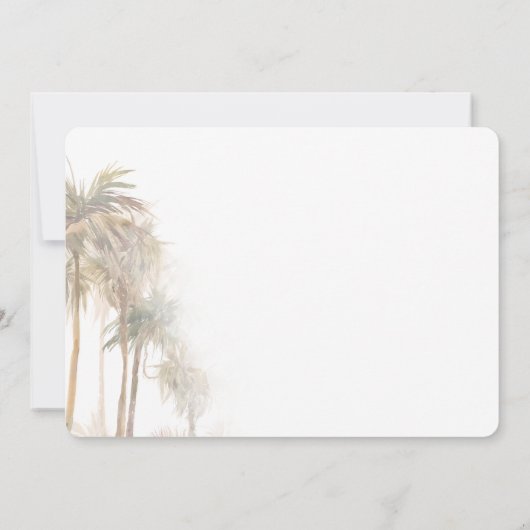 Modern Tropische Palm Trees Wedding Save The Date (Achterkant)