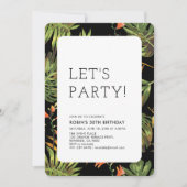 Modern Tropische Summer Adult Birthday Party Kaart (Voorkant)