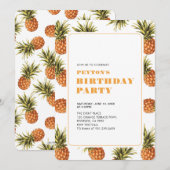 Modern Tropische Summer Adult Birthday Party Kaart (Voorkant / Achterkant)