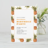 Modern Tropische Summer Adult Birthday Party Kaart (Staand voorkant)