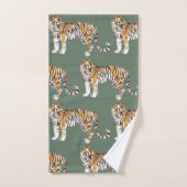Modern tropische Waterverf tigers Wild Pattern Bad Handdoek (Handdoek)