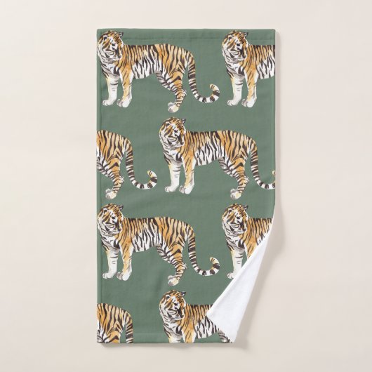 Modern tropische Waterverf tigers Wild Pattern Bad Handdoek (Handdoek)