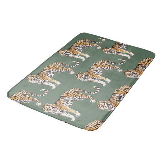 Modern tropische Waterverf tigers Wild Pattern Badmat (Gekanteld)