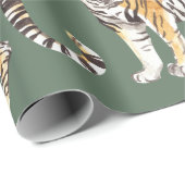 Modern tropische Waterverf tigers Wild Pattern Cadeaupapier (Rol Hoek)