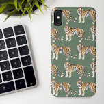 Modern tropische Waterverf tigers Wild Pattern Case-Mate iPhone Case<br><div class="desc">Modern tropische Waterverf tigers Wild Pattern</div>