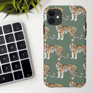 Modern tropische Waterverf tigers Wild Pattern Case-Mate iPhone Case
