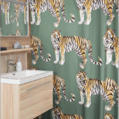 Modern tropische Waterverf tigers Wild Pattern Douchegordijn