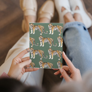 Modern tropische Waterverf tigers Wild Pattern Feestdagenkaart