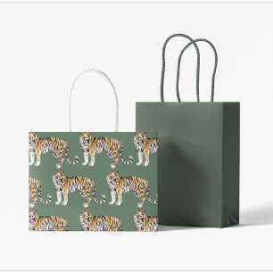 Modern tropische Waterverf tigers Wild Pattern Groot Cadeauzakje