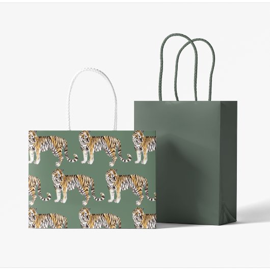 Modern tropische Waterverf tigers Wild Pattern Groot Cadeauzakje
