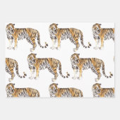 Modern tropische Waterverf tigers Wild Pattern Inpakpapier Vel (Voorkant)