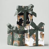 Modern tropische Waterverf tigers Wild Pattern Inpakpapier Vel