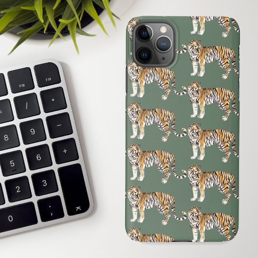 Modern tropische Waterverf tigers Wild Pattern iPhone Hoesje