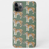 Modern tropische Waterverf tigers Wild Pattern iPhone Hoesje (Achterkant)