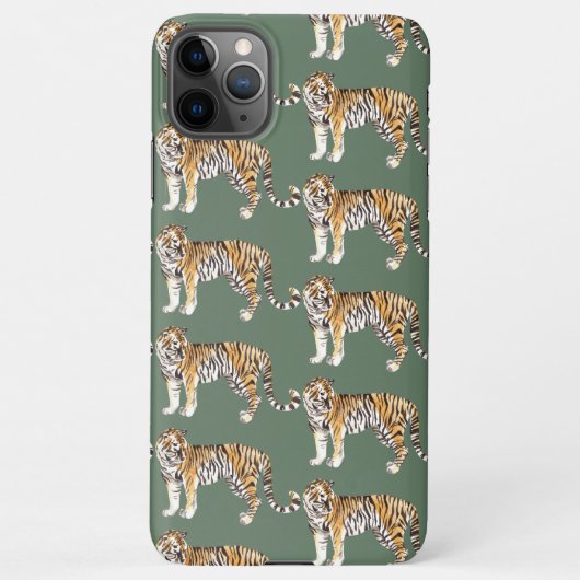 Modern tropische Waterverf tigers Wild Pattern iPhone Hoesje (Achterkant)