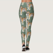 Modern tropische Waterverf tigers Wild Pattern Leggings (Achterkant)