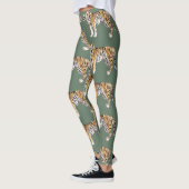 Modern tropische Waterverf tigers Wild Pattern Leggings (Links)