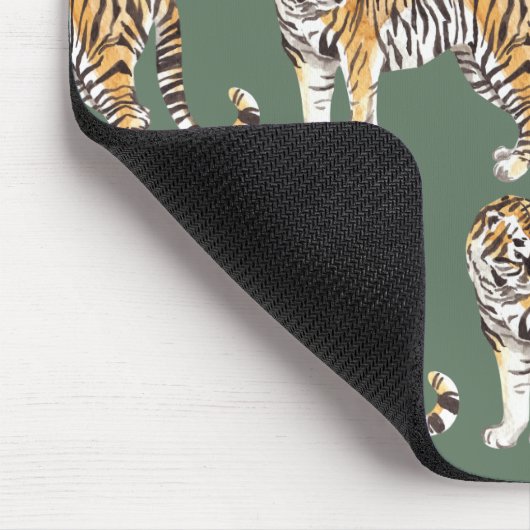 Modern tropische Waterverf tigers Wild Pattern Muismat (Hoek)