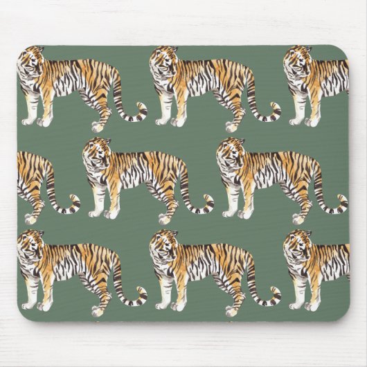 Modern tropische Waterverf tigers Wild Pattern Muismat (Voorkant)