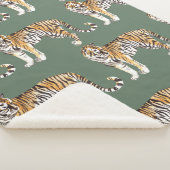 Modern tropische Waterverf tigers Wild Pattern Sherpa Deken (3/4)