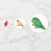 Modern Tropische Wilde Exotische Parrots Confetti (Voorkanten)