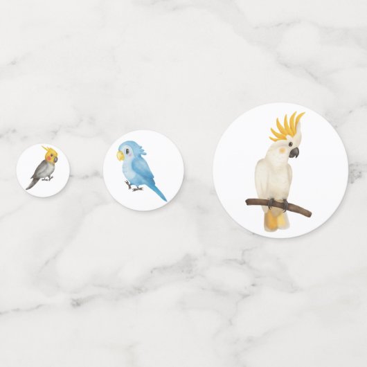 Modern Tropische Wilde Exotische Parrots Confetti (Achterkanten)