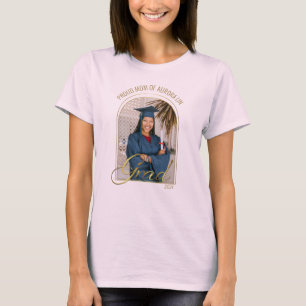Modern Trots Moeder van Afstudeerder Custom Foto R T-shirt