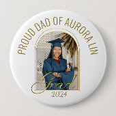 Modern Trots Papa van het Afstudeerder Custom Phot Ronde Button 4,0 Cm (Voorkant)