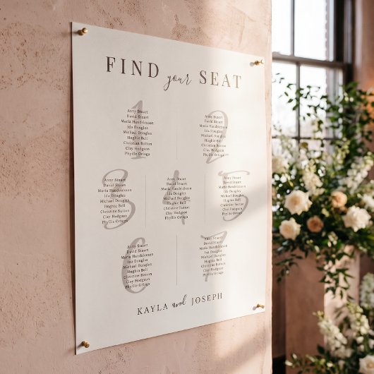 Modern Trouw 7 Tafel Stoelenindeling Bord Poster