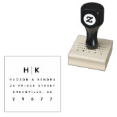 Modern Trouw Monogram Retouradres Rubberstempel (Gestempeld)
