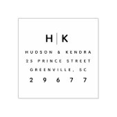 Modern Trouw Monogram Retouradres Rubberstempel (Afrduk)