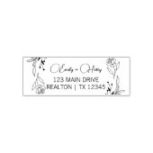 Modern Trouwadres | Naam Koppel Script Zelfinktende Stempel (Design)