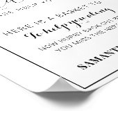 Modern trouwbadkamerbord poster (Hoek)