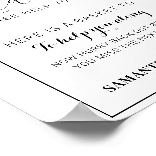 Modern trouwbadkamerbord poster (Hoek)