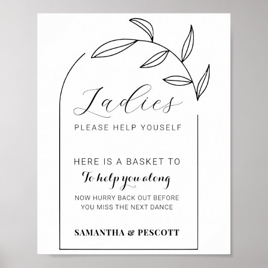 Modern trouwbadkamerbord poster (Voorkant)