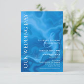 Modern trouwblauw kaart (Staand voorkant)