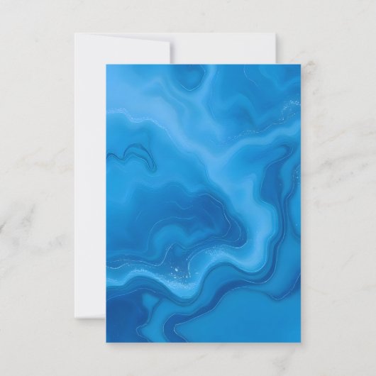 Modern trouwblauw kaart (Achterkant)