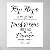 Modern trouwbord Flip Flop Dance print (Voorkant)