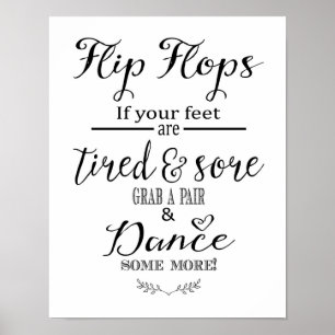 Modern trouwbord Flip Flop Dance print
