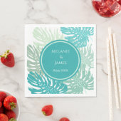 Modern trouwe tropische grenery Palm Leaves Servet (Insitu)