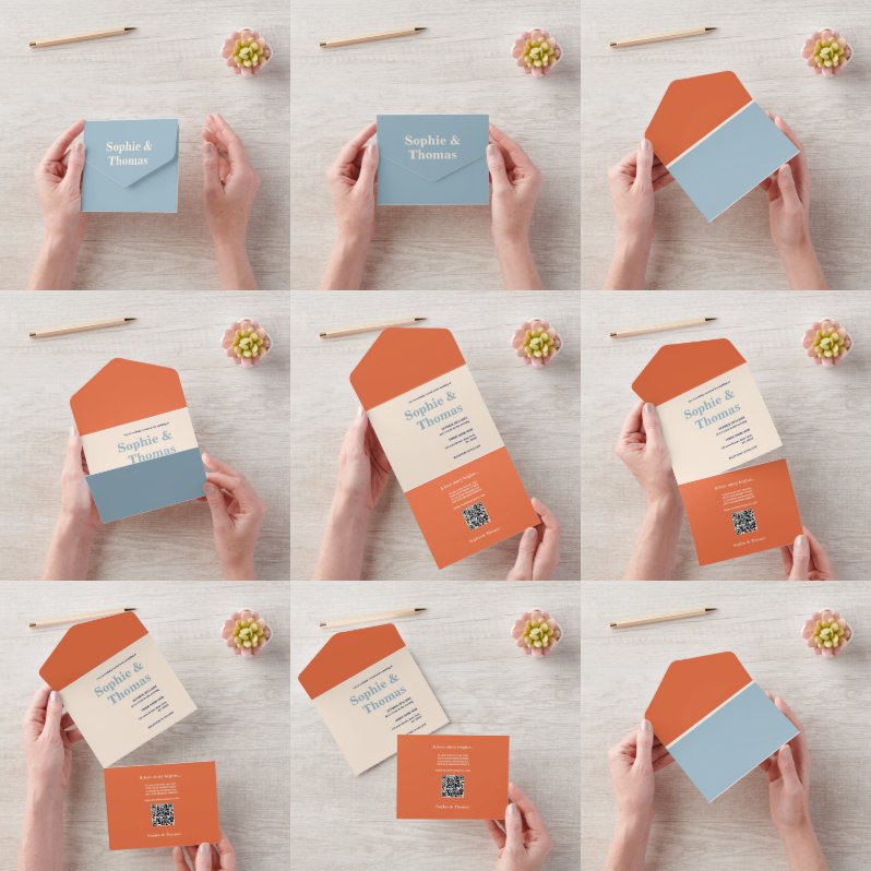 Modern Trouwkaart met Krachtige Typografie  All In One Uitnodiging